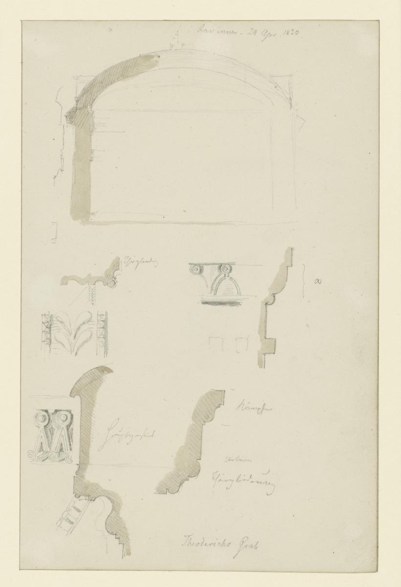 Ravenna, Grabmal des Theoderichs, Schnitt und Architekturdetails