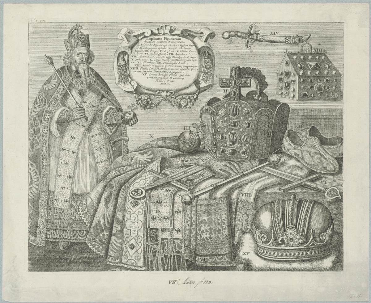 Porträt Sigismund, Kaiser des Heiligen Römischen Reiches deutscher Nation mit Insignien
