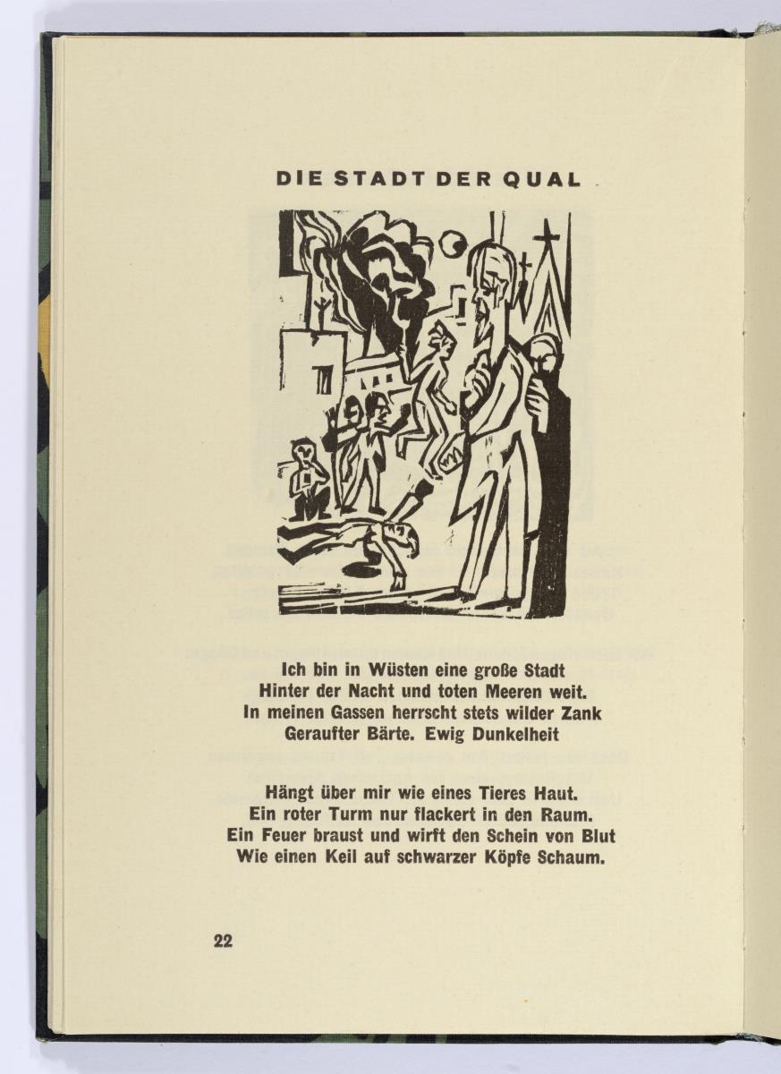 "Die Stadt der Qual". Georg Heym, Umbra Vitae, München 1924, S. 22.