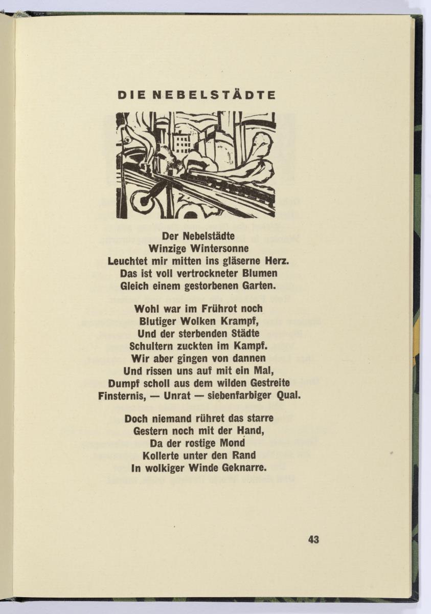 "Die Nebelstädte". Georg Heym, Umbra Vitae, München 1924, S. 43.