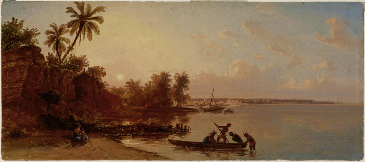 Küstenlandschaft von Maracaibo bei Sonnenutergang. Punto de Chocolate