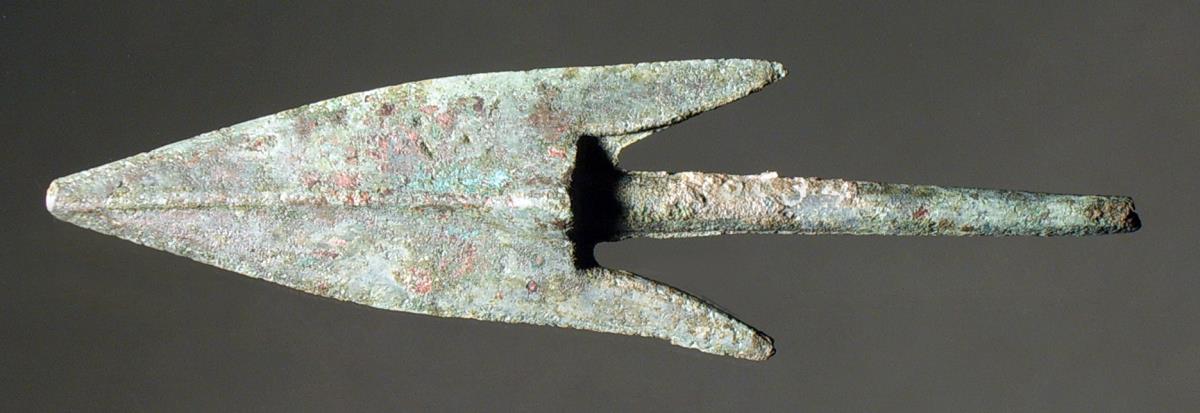 Zweiflügelige Dornpfeilspitze mit Widerhaken
