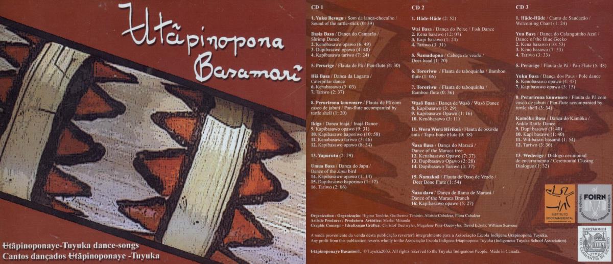 Ʉtapinopona Basamarĩ. Ʉtapinopona-Tuyuka Dance Songs. CD 3