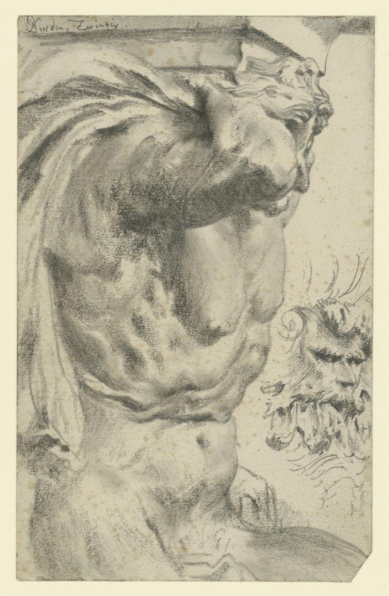 Faun als Atlant an der nordöstlichen Bogengalerie und Faunsmaske des Zwingers in Dresden