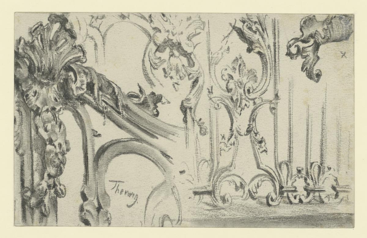 Details des Gitters am westlichen Ehrenhof des Taschenbergpalais in Dresden