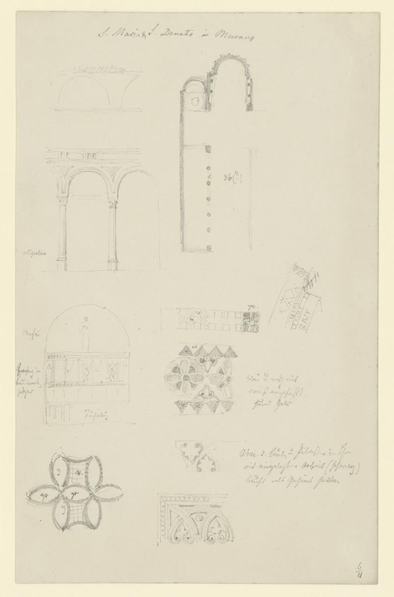 Murano, S Maria e S.Donato, Grundriß, Wandaufriß,, Architekturornamente