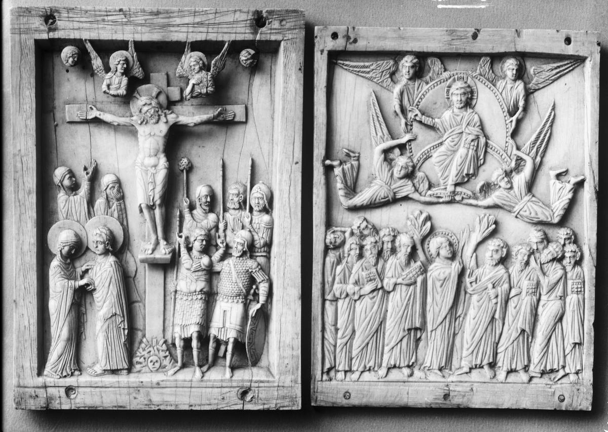 Mitte eines Klappaltares (Triptychons) mit der Himmelfahrt Christi
