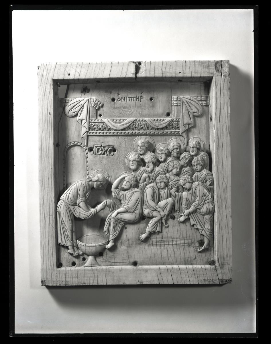 Relieftafel mit der Fußwaschung Christi