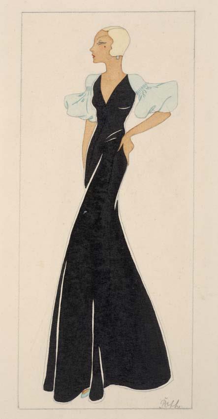 Frau in Abendkleid