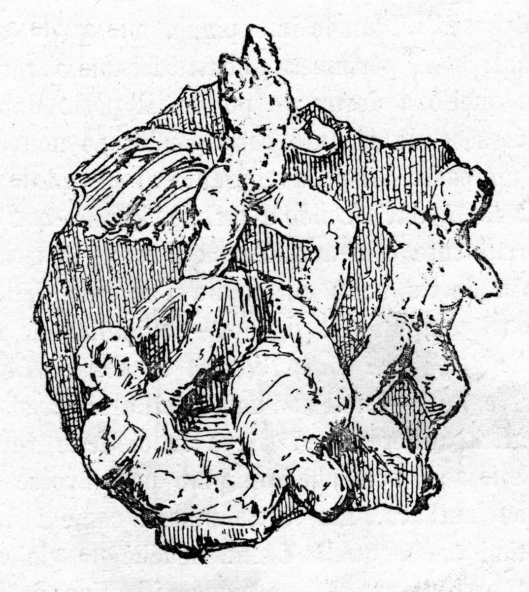 Kleine Figurengruppe auf einer Platte