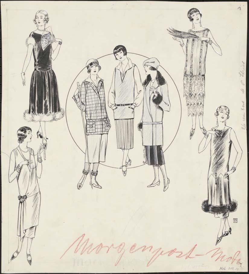 Frauen in Sportkleidung und Abendgarderobe
