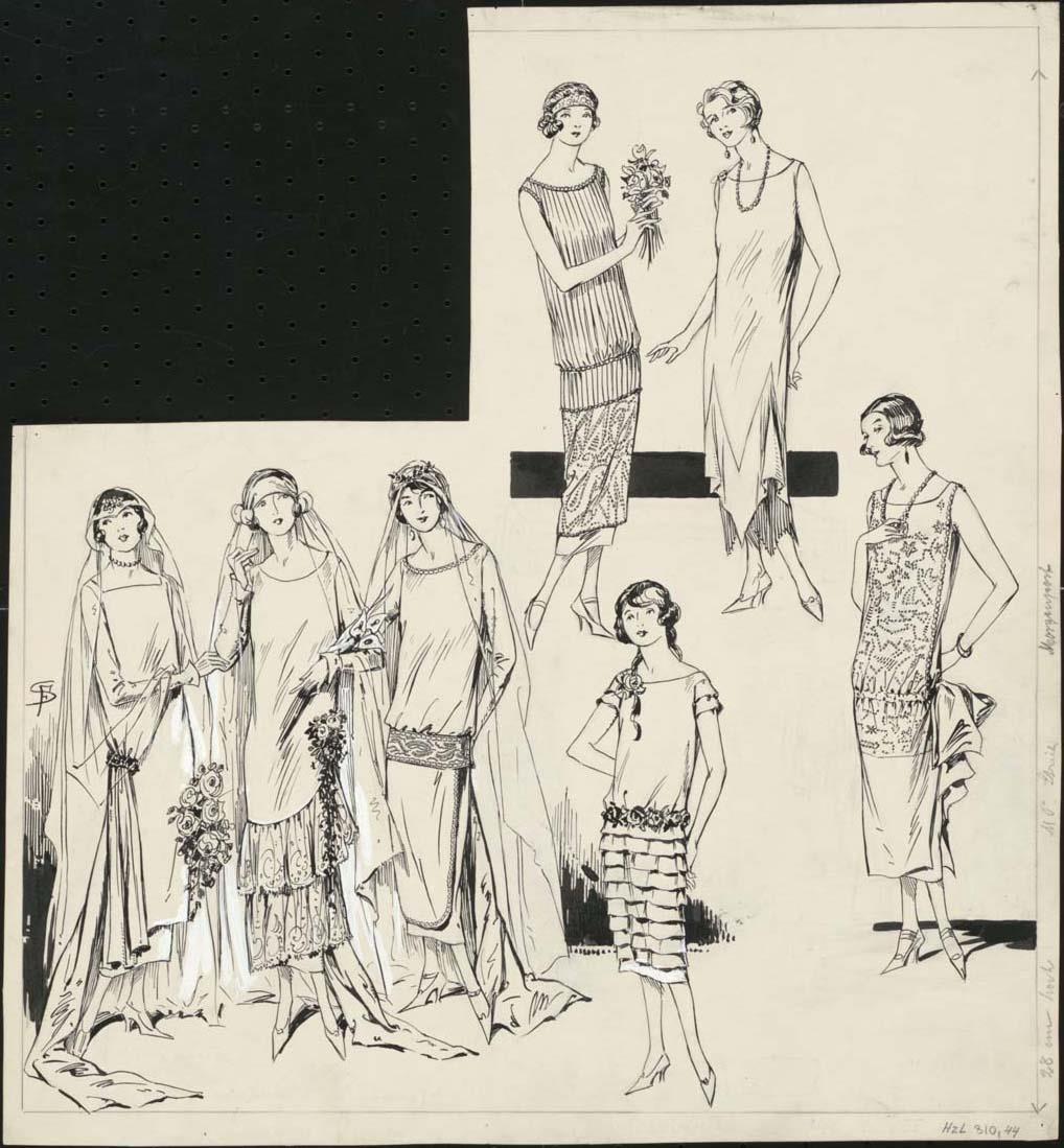 Frauen in Brautkleid