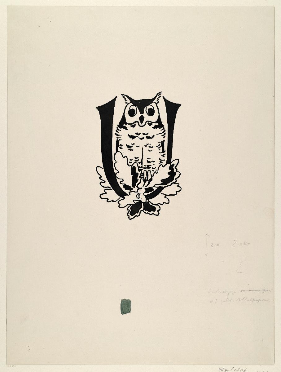 Monogramm U mit Eule (Für Dr. Uhles)