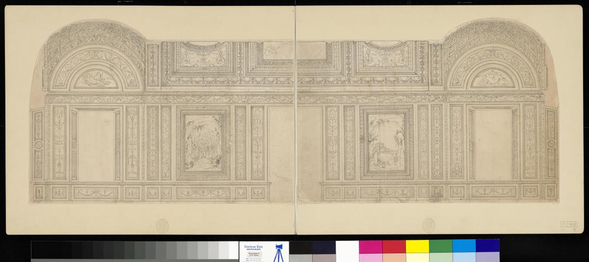 Projekt für die Galerie im Shelburne House, London, von Charles Louis Clérisseau