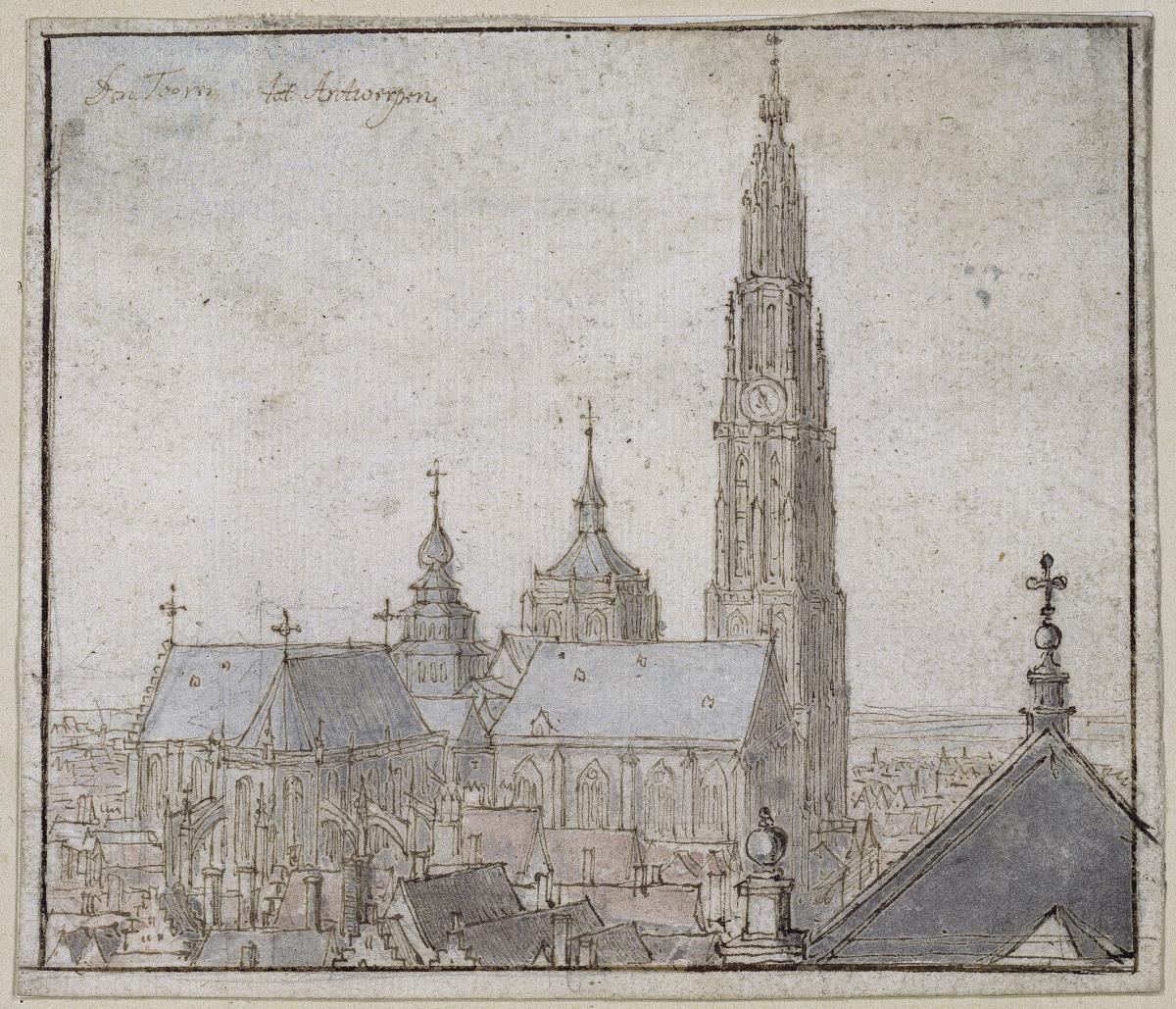 Der Dom von Antwerpen, von Nordwesten gesehen