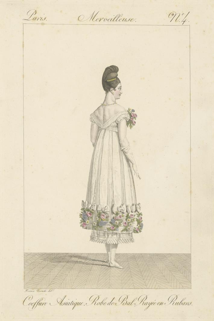 Incroyables et Merveilleuses: Tafel 4: coiffure asiatique, robe de Bal