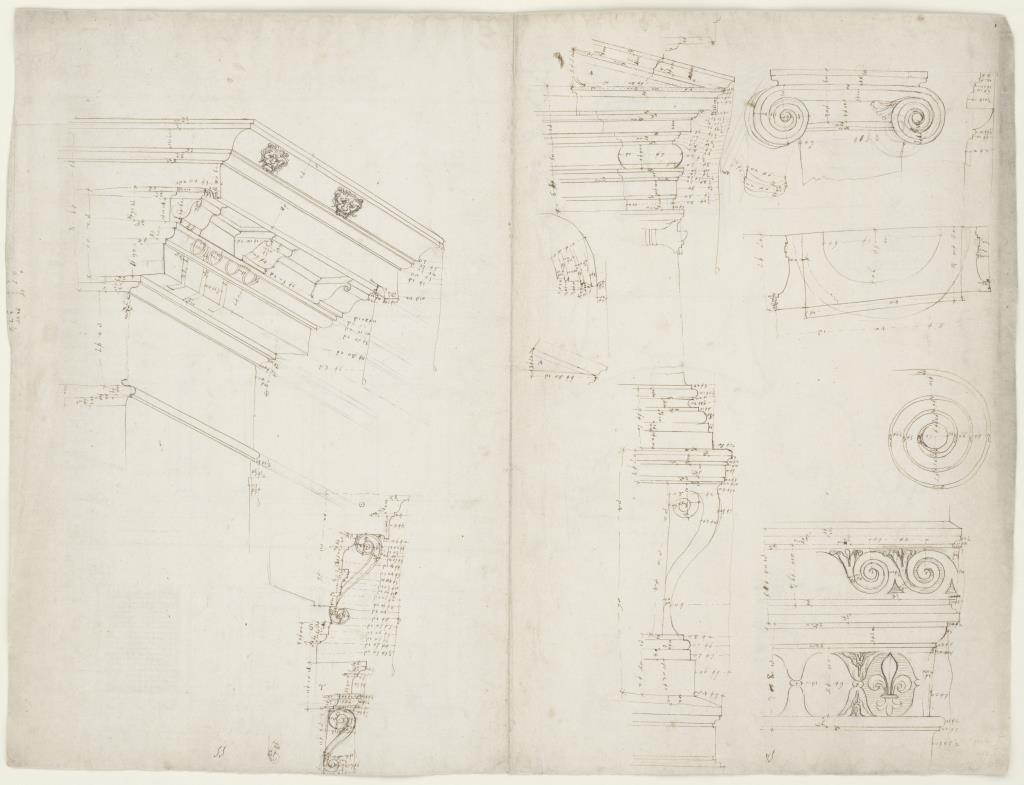 Architektonische Details des Palazzo Farnese