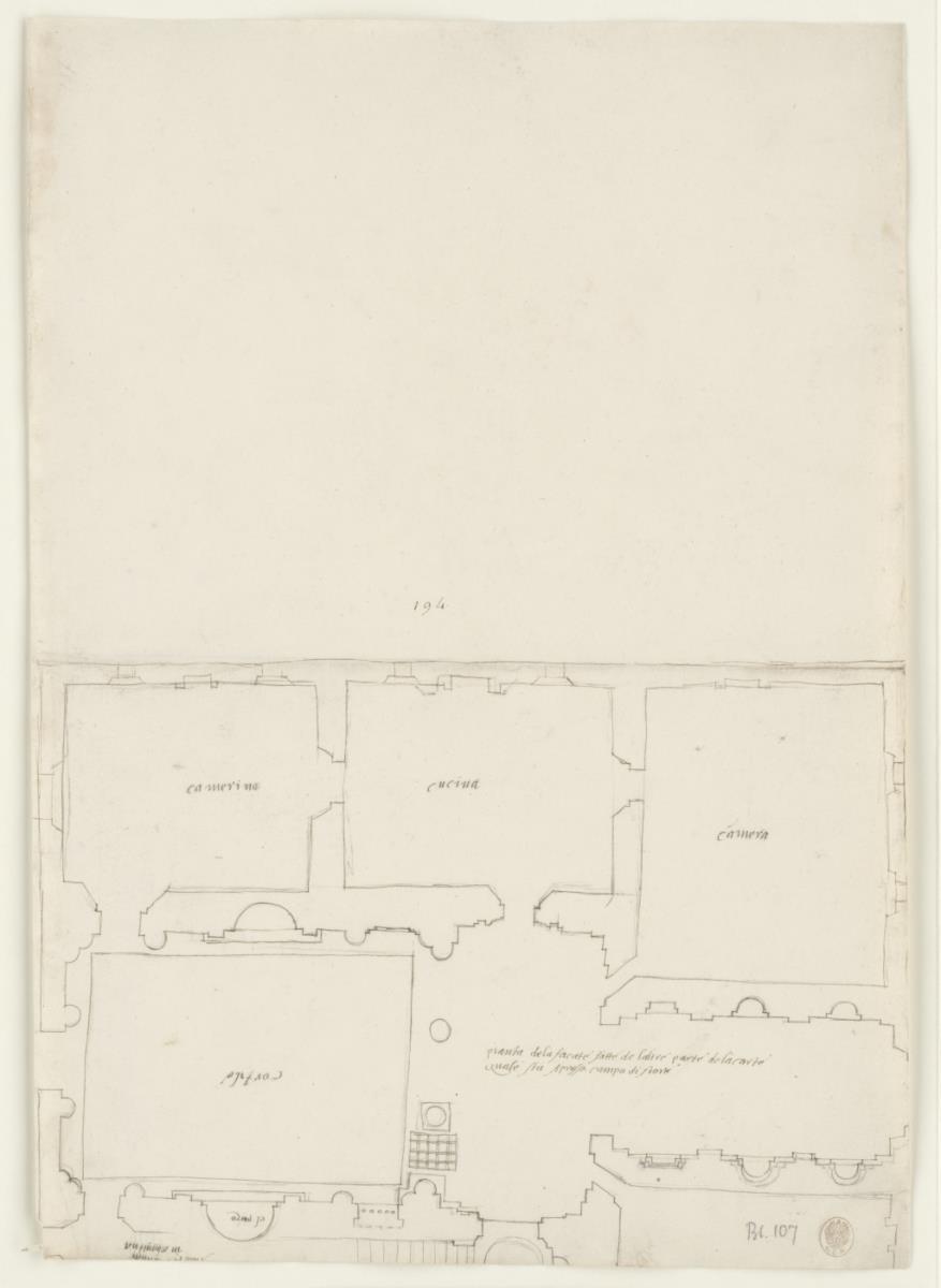 Teilgrundriss des Palazzo Linotte