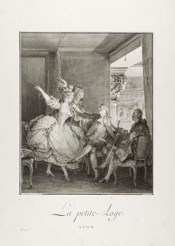 Monument du costume physique et moral de la fin du dix-huitième siècle: Blatt 33: la petite loge