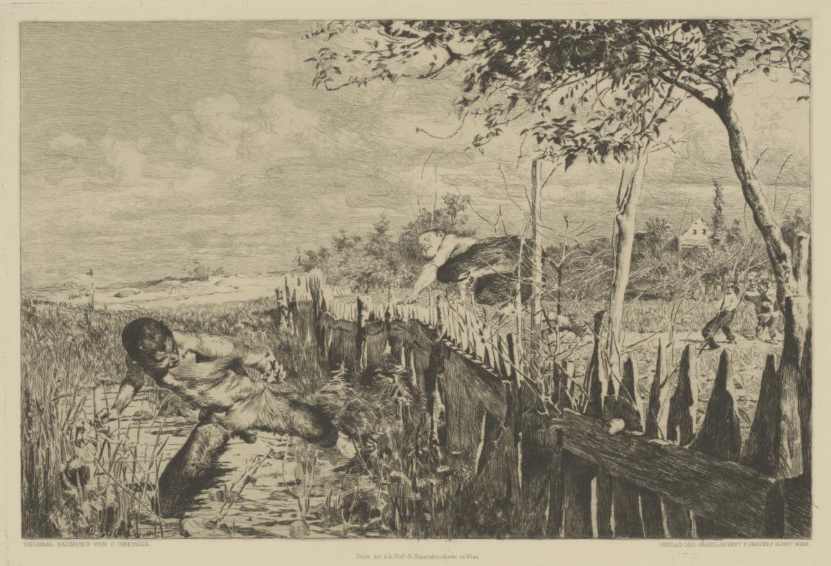 Auf der Flucht. Fliehender Faun