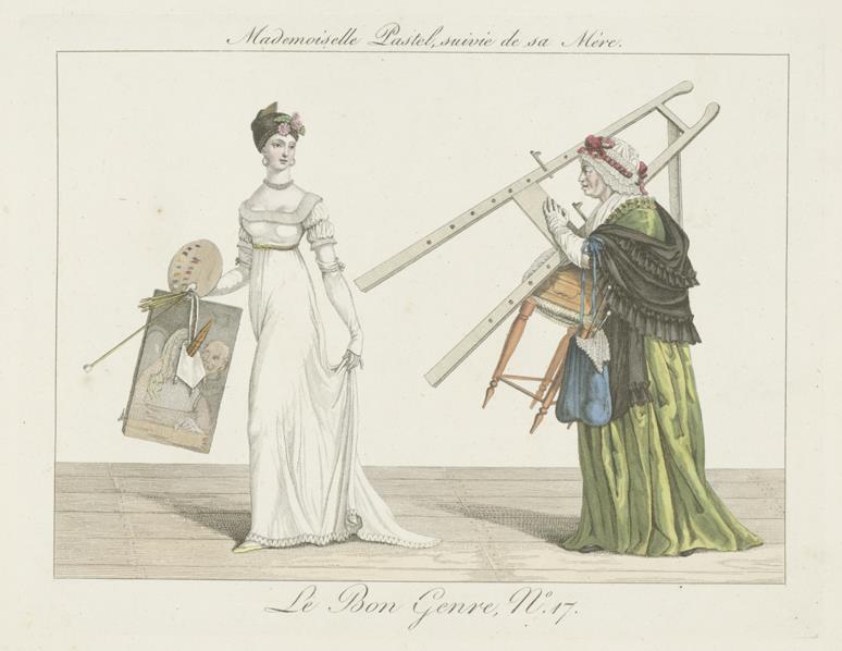 Le bon genre, No. 17: Mademoiselle Pastel, suivie de sa Mère