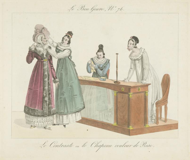 Le bon genre, No. 76: Le contraste, ou le chapeau couleur de rose