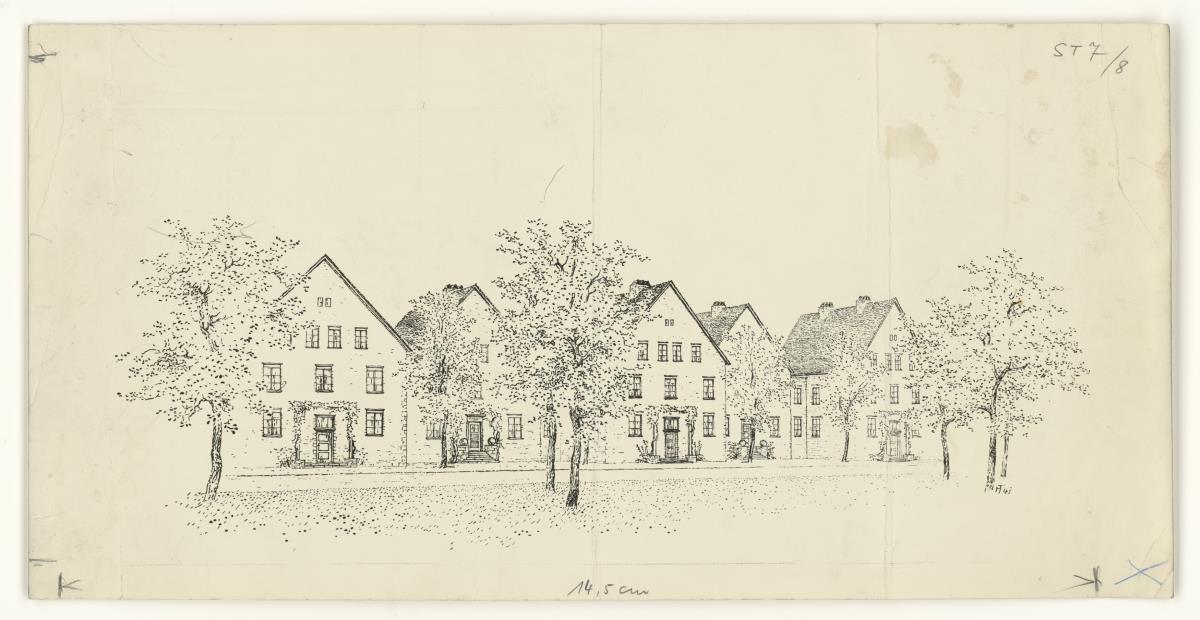 Warnemünde, Straßenansicht mit Giebelhaus