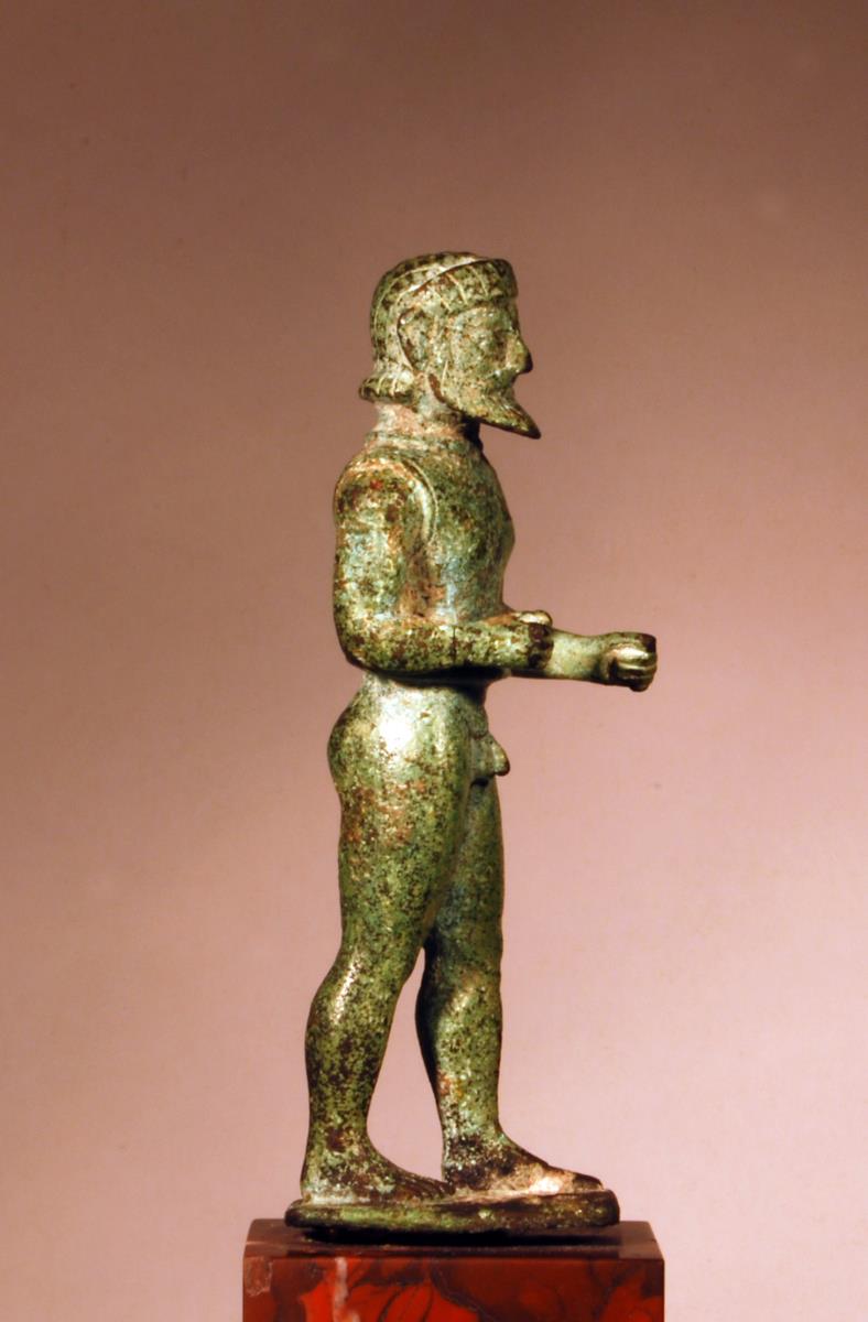 Statuette eines gepanzerten bärtigen Kriegers (Hoplit)