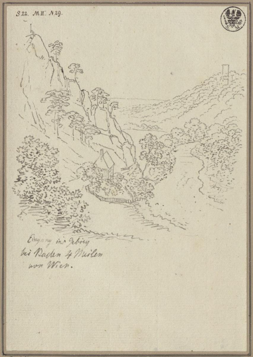 Blick in das Helenental mit der Schwechat bei Baden südlich von Wien