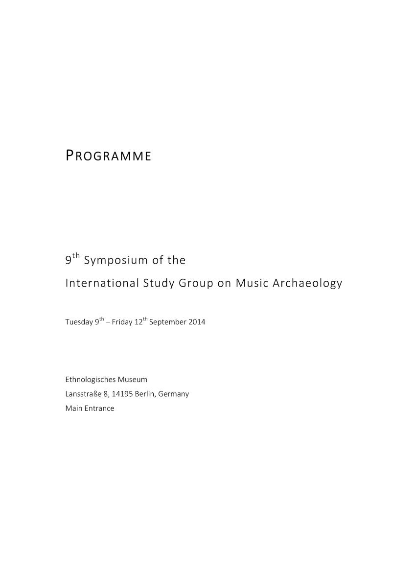 Archiv Musikarchäologentagung 2014