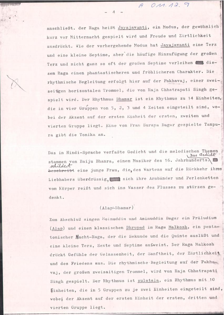 9. SFB-Sendung "Klassische Volksmusik aus Indien: Dagar-Brüder"