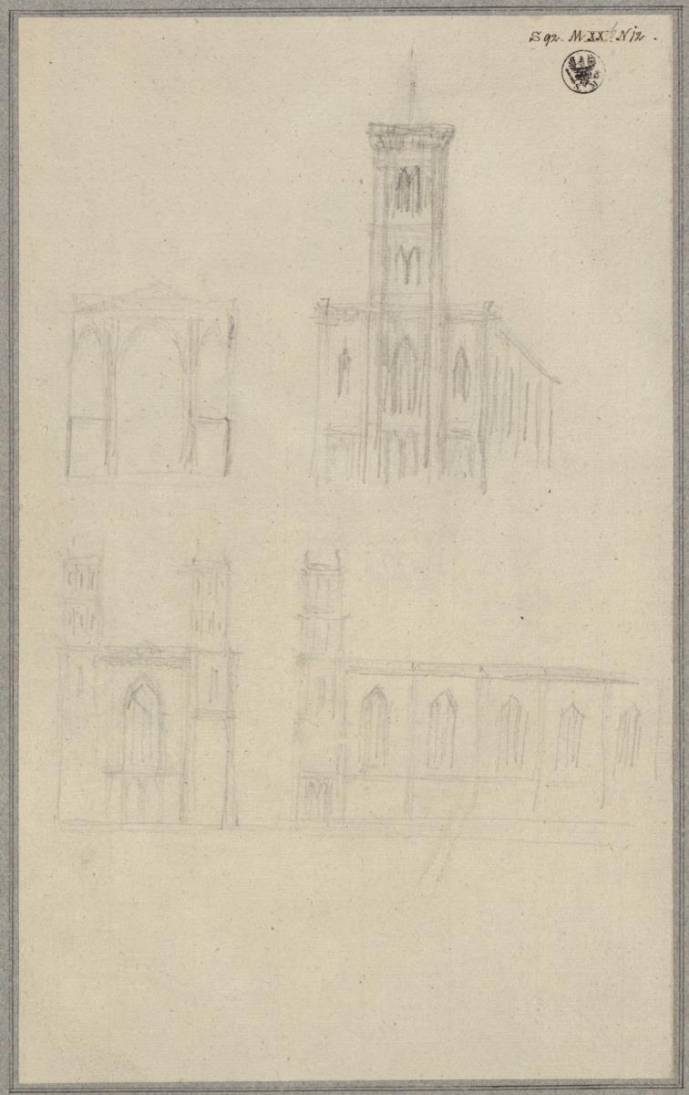 Berlin. Friedrichswerdersche Kirche. Skizzen im gotischen Stil
