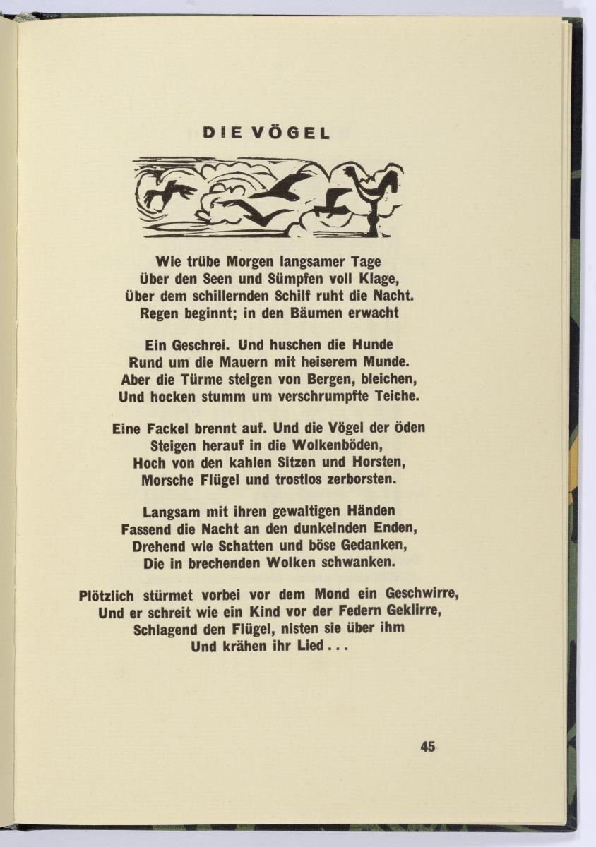 "Die Vögel". Georg Heym, Umbra Vitae, München 1924, S. 45.