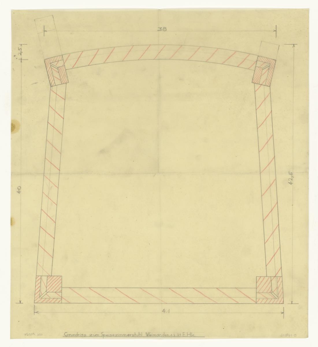 Speisezimmerstuhl, Grundriss (Möbelentwürfe, Sitzmöbel)