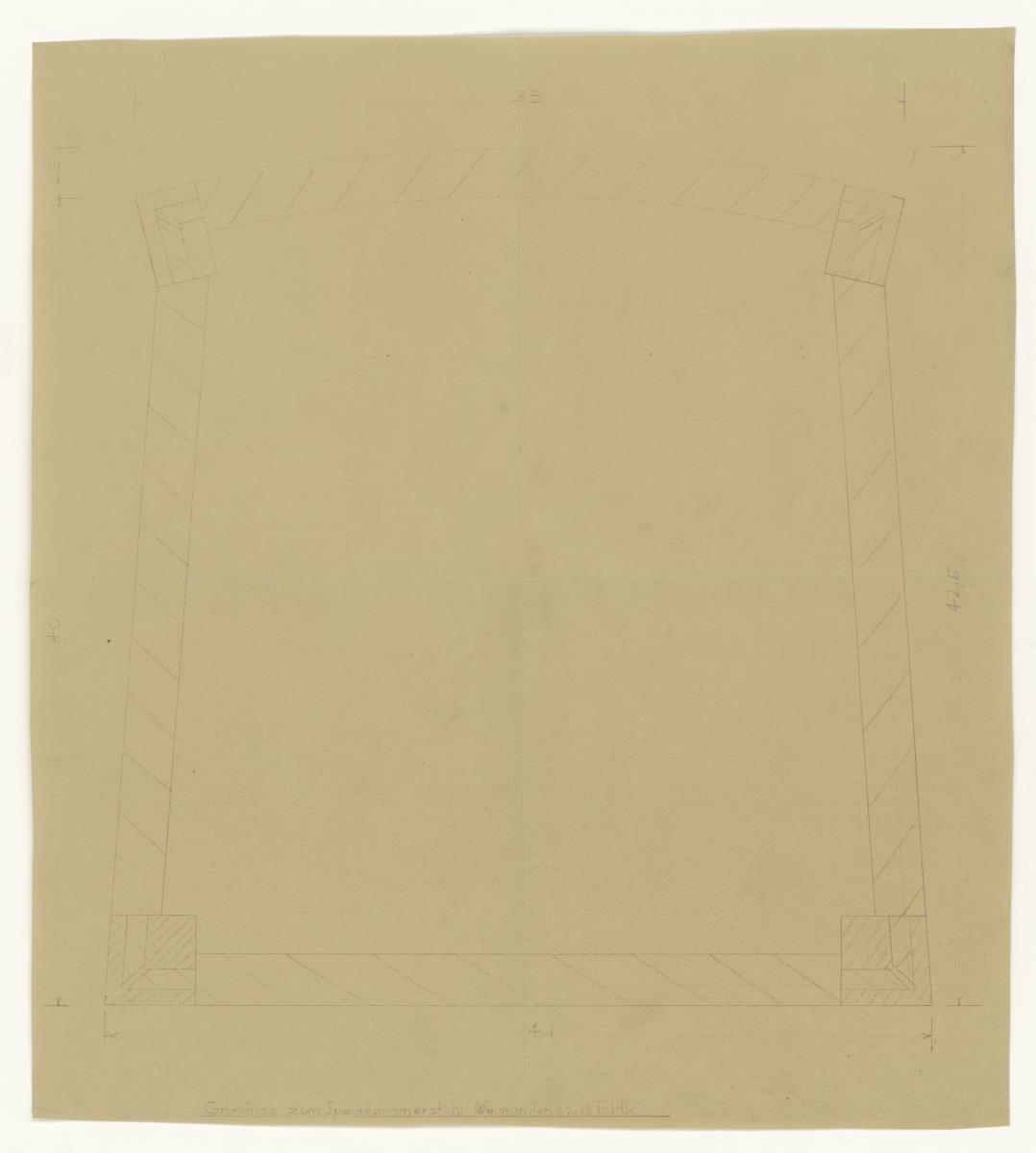 Speisezimmerstuhl, Grundriss (Möbelentwürfe, Sitzmöbel)