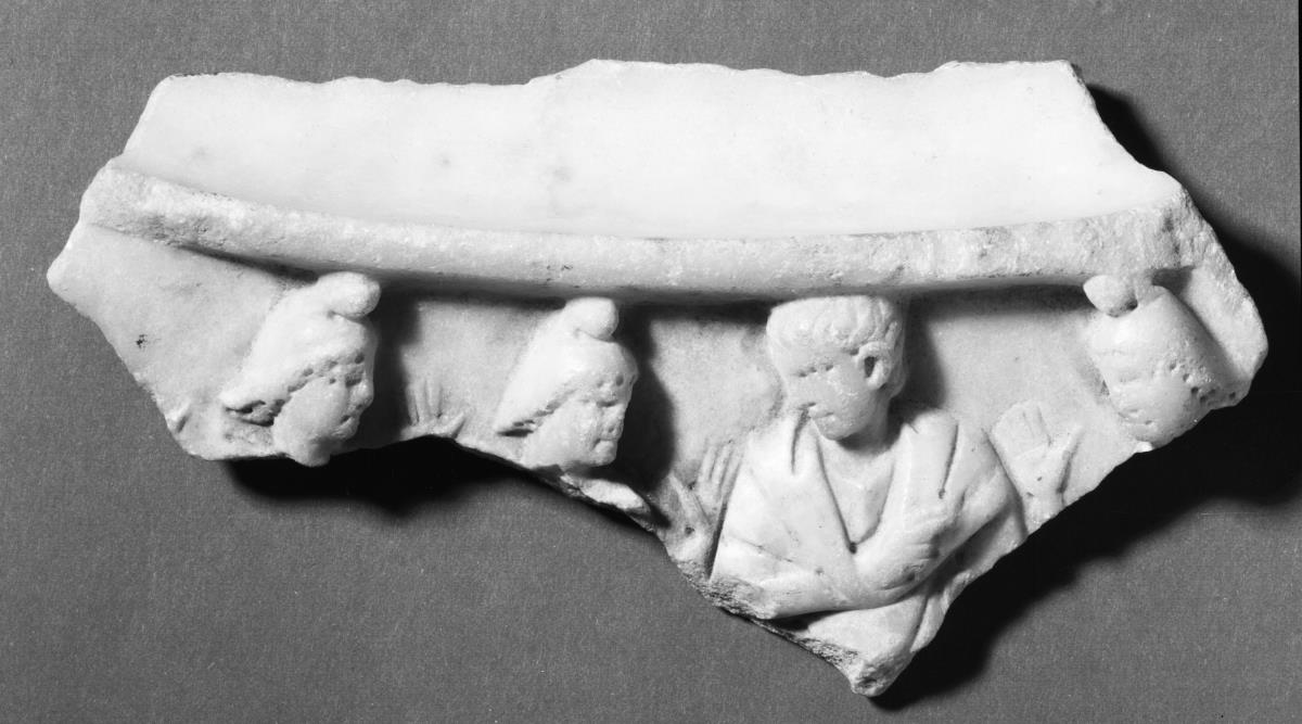 Tischrand mit Darstellung der Jünglinge im Feuerofen, Fragment