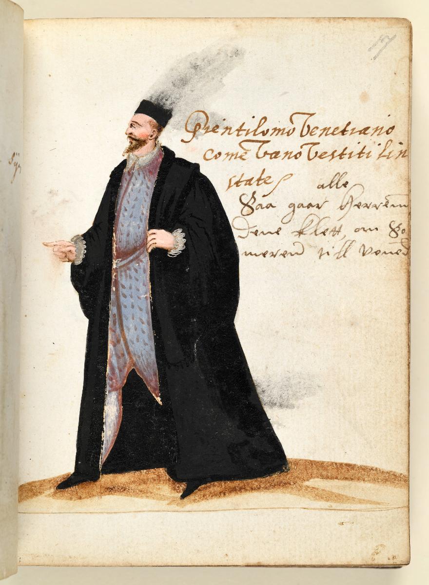Trachtenbuch: Vestiti italiani: Gientilomo Venetianio come vano vestiti li in estate