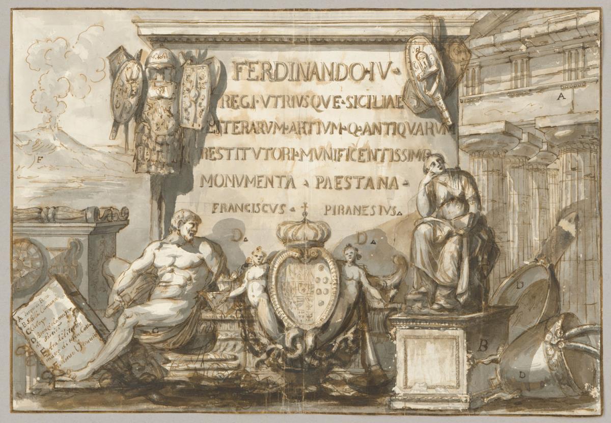 Monumenta Paestana, Entwurf Widmungsblatt für Ferdinand IV.