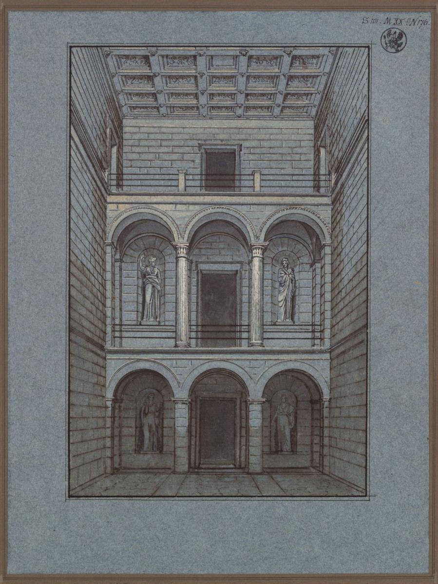 Köstritz. Schloss. Vestibül, Eingangsseite. Ansicht