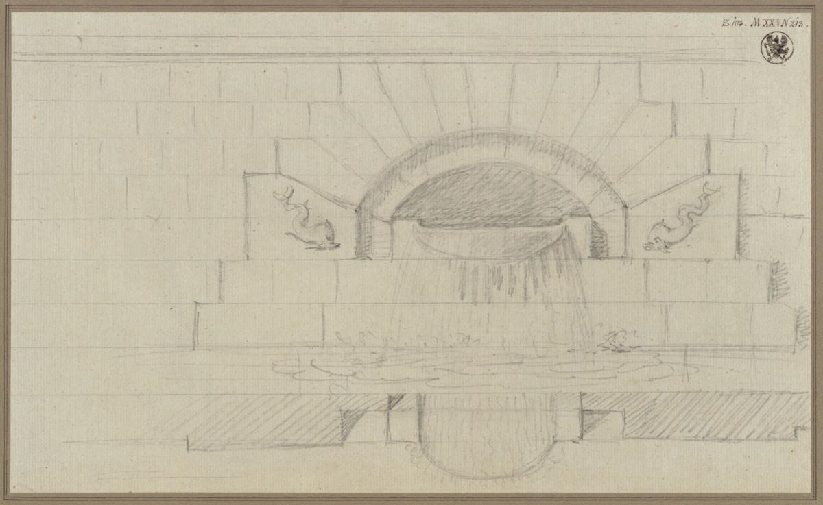 Berlin. Lustgarten. Mündung des Wasserkanals in der Kaimauer