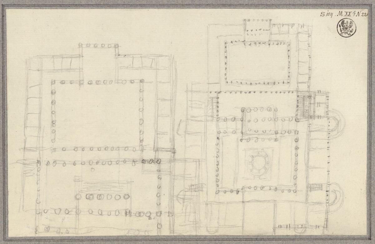 Schloss Orianda auf der Krim. Grundriss einer schlossartigen Anlage
