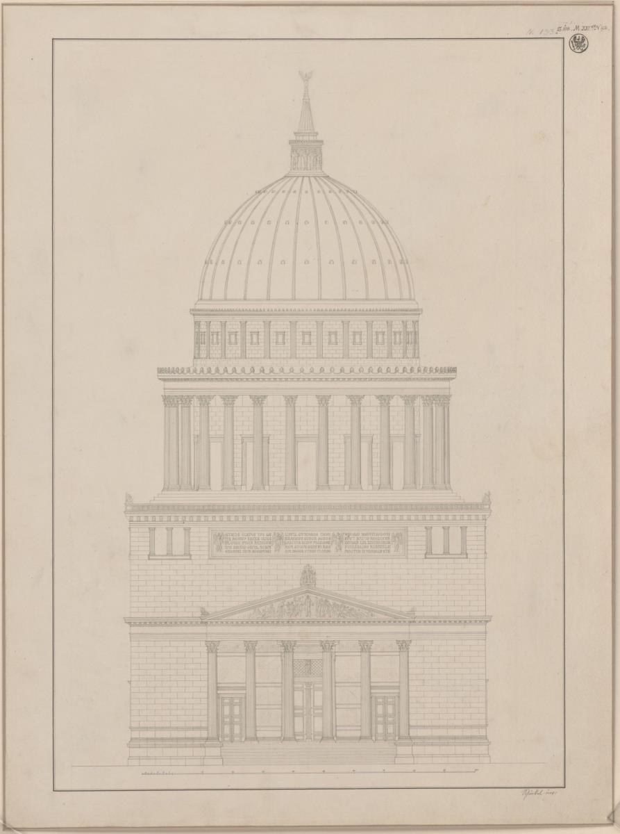 Potsdam. Nikolaikirche. Vorderansicht des Ausführungsentwurfs