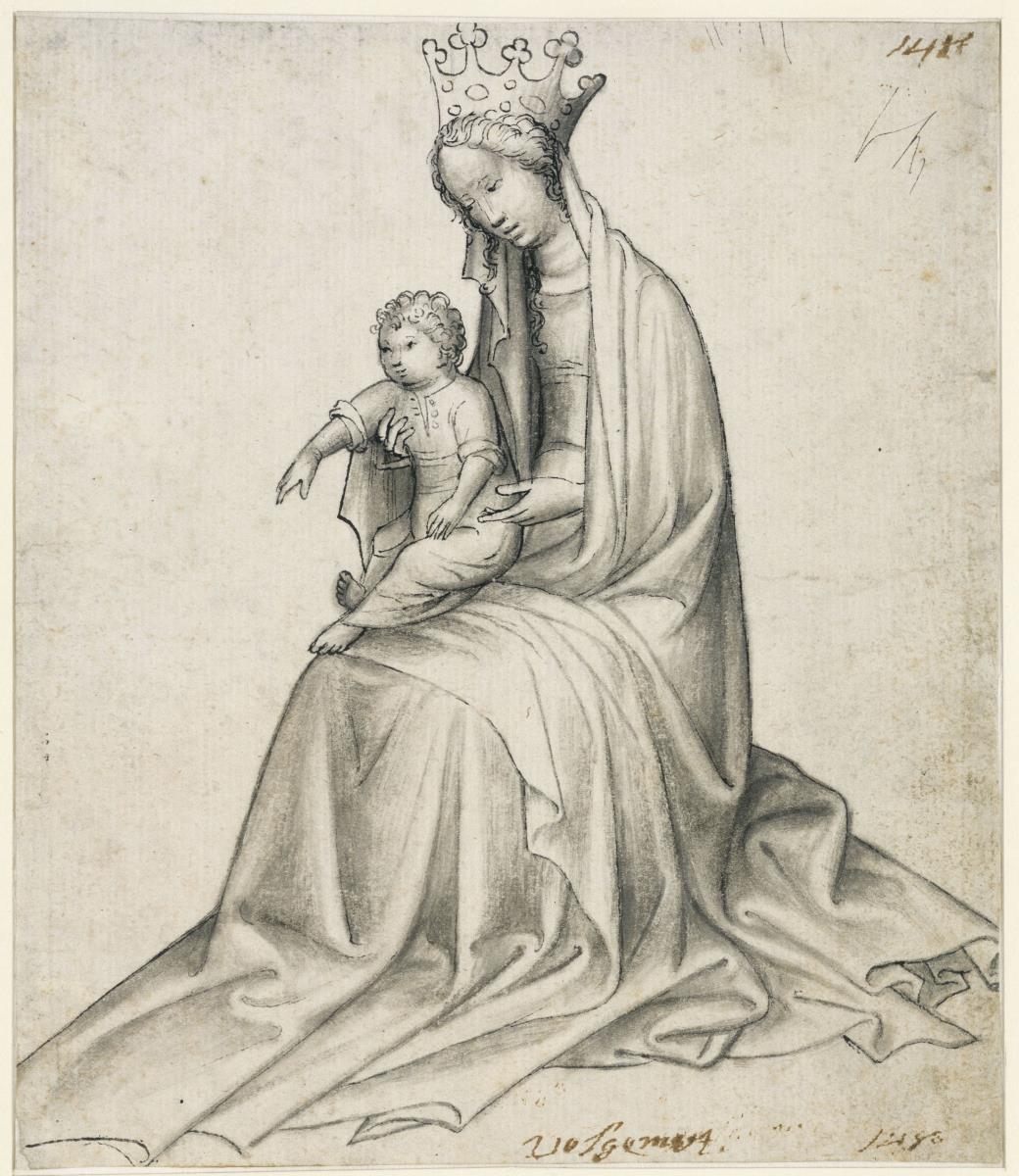Sitzende Maria mit Kind