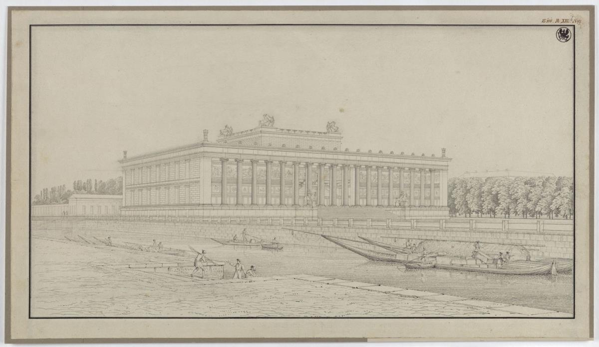 Berlin. Altes Museum am Lustgarten. Perspektivische Ansicht am Lustgarten