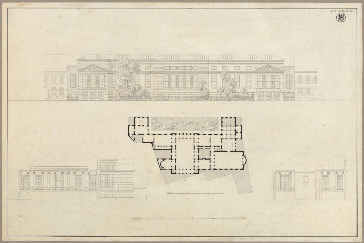Potsdam. Zivilcasino. Grundriss, Aufriss und Schnitte