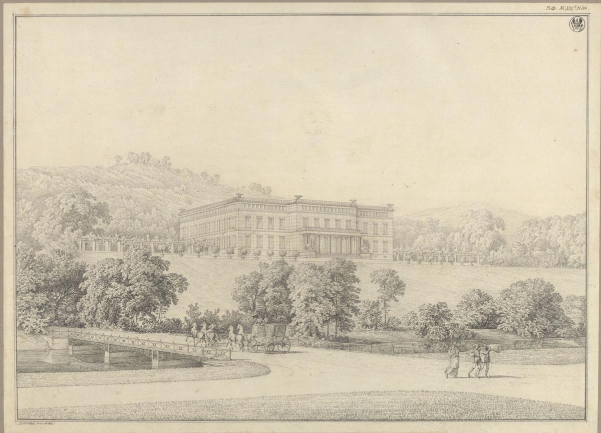 Kressendorf (Krzeszowice) bei Krakau. Schloss. Perspektivische Ansicht