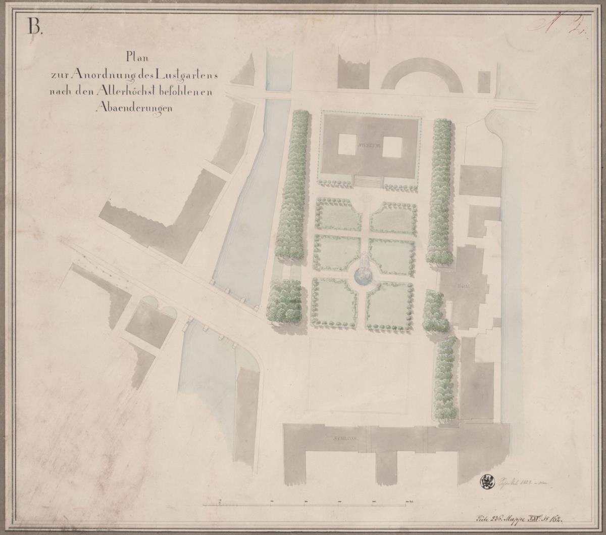 Berlin, Unter den Linden. Entwurf zur Umgestaltung des Lustgartens