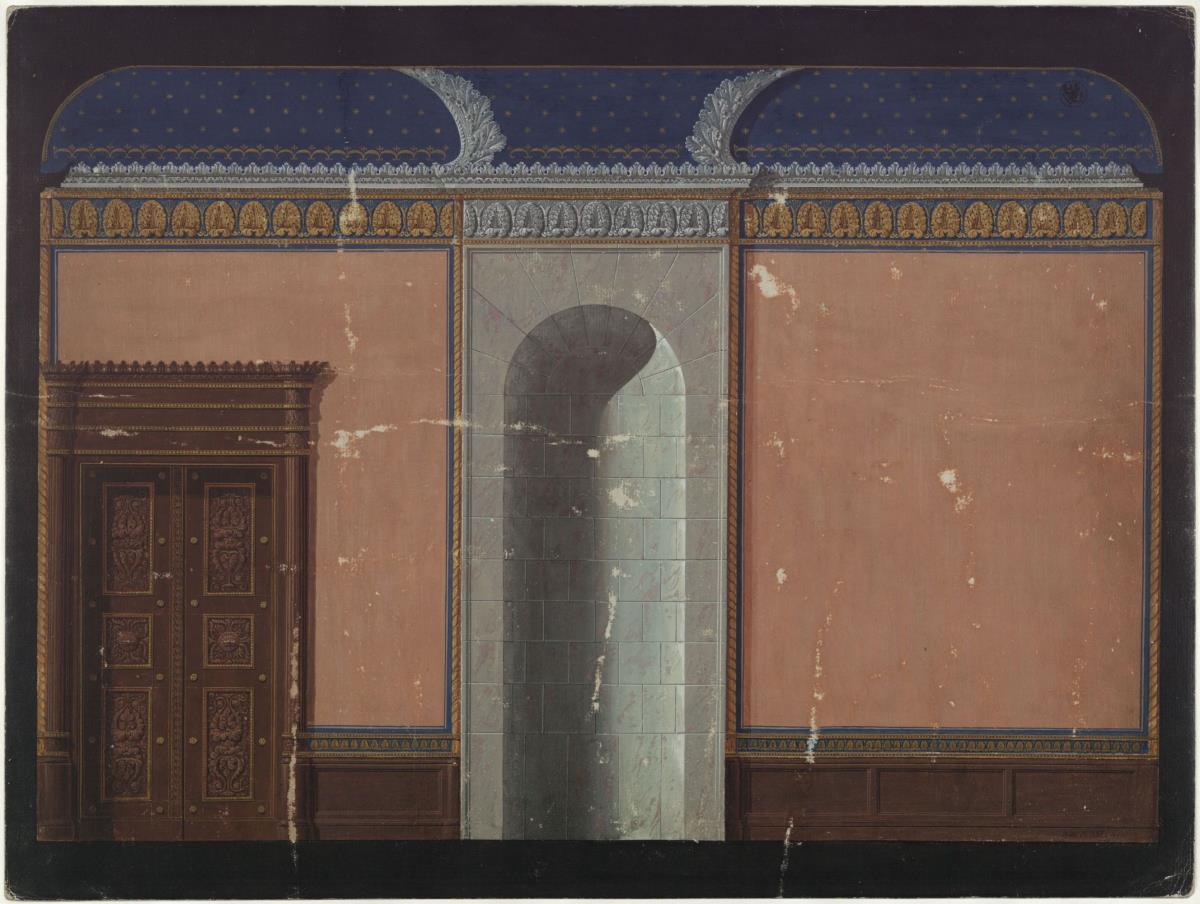 Berlin, Unter den Linden. Königliches Palais, Entwurf zum Chamois-Zimmer Friedrich Wilhelms III.