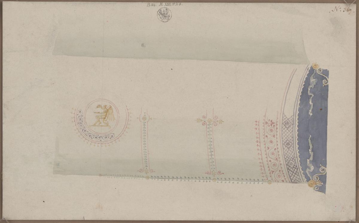 Berlin, Wilhelmplatz. Palais des Prinzen Karl von Preußen, Speisesaal. Entwurf zur Decke