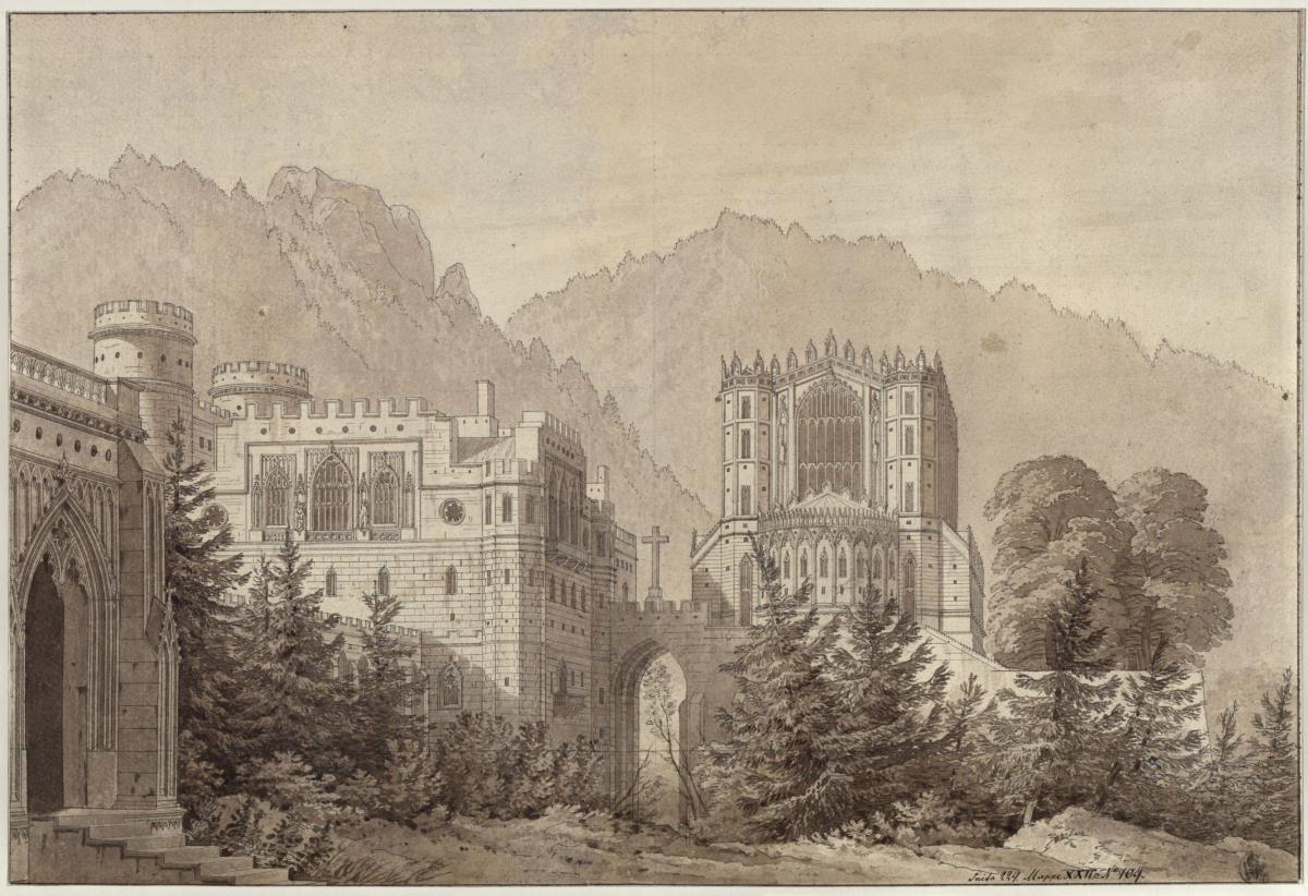 Dekoration zum allgemeinen Gebrauch. Mittelalterliche Burganlage. Schloss Woodstock